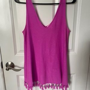 Lilly Pulitzer Lindy Sweater Tank w/ Tassels Size M